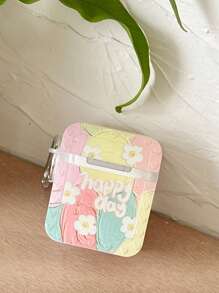 Funda compatible con Airpods con patrón floral - Blanco - Ver 2