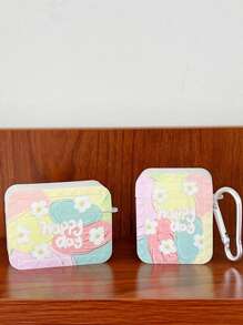 Funda compatible con Airpods con patrón floral - Blanco - Ver 7