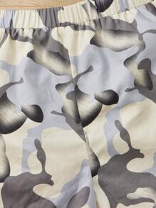 SHEIN Đứa bé trai In Gấu Áo thun & Camo In Quần short & Áo khoác vest - Nhiều màu - Xem 4