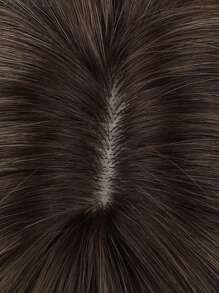 黑色側部分劉海精靈短編織化學纖維頭髮日常模擬頭皮 - 黑色 - 查看 6