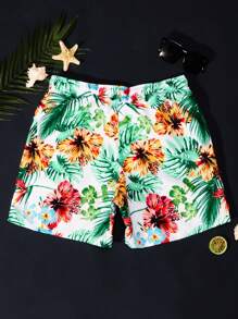 Surfspeed 男士熱帶圖案腰部抽繩泳褲 - 彩色 - 查看 2