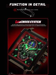 LIGE Skeleton Dial Water Resistant Quartz Watch
