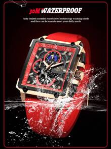 LIGE Skeleton Dial Water Resistant Quartz Watch