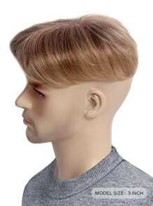 1入組男士金色短假髮假髮夾接髮用於遮蓋掉落白髮 - 亞麻金 - 查看 7