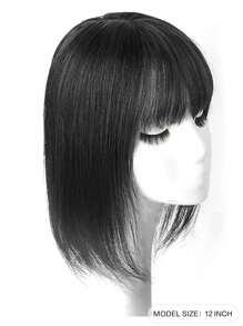 12英寸合成纖維流蘇假髮頭套適用於女士黑色顏色 - 黑色 - 查看 2