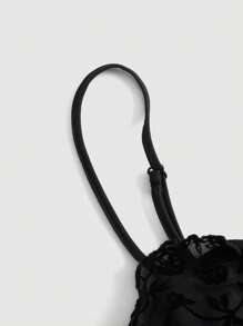 SHEIN MOD 大碼印花木耳邊吊帶洋裝