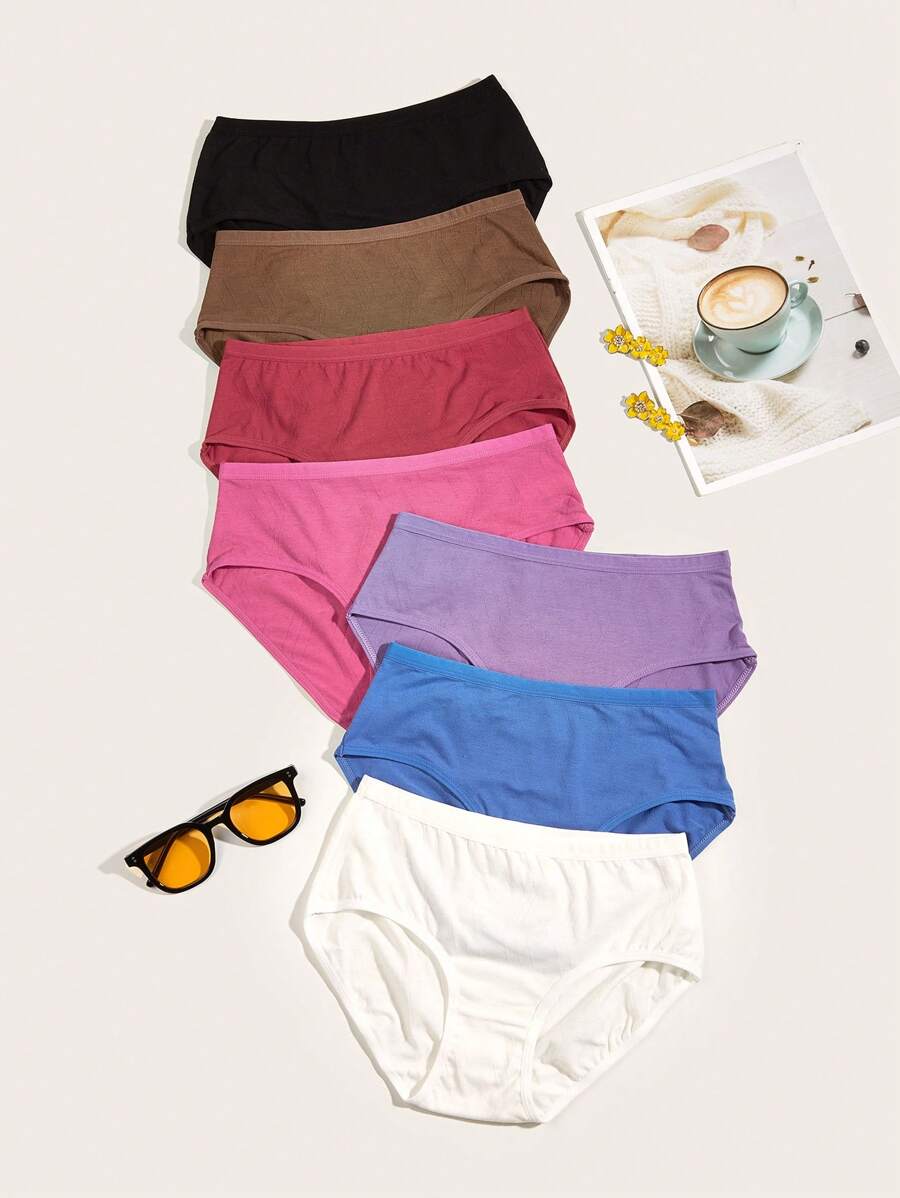 7pack Solid Brief Set | SHEIN USA