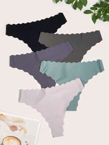 5包貝殼邊內褲 - 彩色 - 查看 1