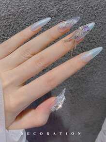 2 piezas Decoración de uñas con diamante de imitación - Dorado - Ver 7