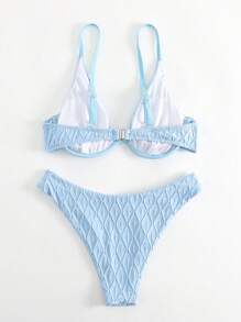 Bộ Bikini Nữ màu trơn - Màu xanh nhạt - Xem 5