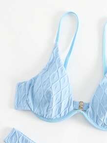 Bộ Bikini Nữ màu trơn - Màu xanh nhạt - Xem 6