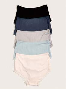 NudeFit Women's Plus Size Fantasy Elegant Plain Multicolor Panties With Contrast Lace - Multicolor - View 2