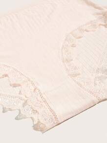 NudeFit Women's Plus Size Fantasy Elegant Plain Multicolor Panties With Contrast Lace - Multicolor - View 3