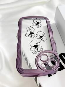 蝴蝶結女孩圖案透明手機殼 - 紫色 - 查看 2