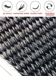 Cụm lông mi Tự làm lông mi Cụm 12-16mm Lông mi Wispy D Curl Lông mi riêng lẻ - Màu Khaki - Xem 4