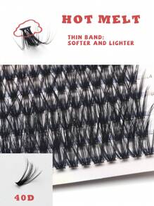 Cụm lông mi Tự làm lông mi Cụm 12-16mm Lông mi Wispy D Curl Lông mi riêng lẻ - Màu Khaki - Xem 5