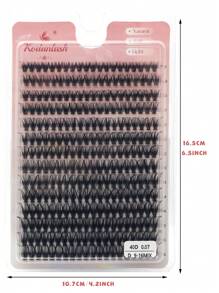 Cụm lông mi Tự làm lông mi Cụm 12-16mm Lông mi Wispy D Curl Lông mi riêng lẻ - Màu Khaki - Xem 7