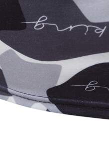 Manfinity Homme 男士迷彩印花拼接邊T恤 - 彩色 - 查看 4