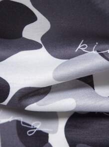 Manfinity Homme 男士迷彩印花拼接邊T恤 - 彩色 - 查看 5