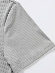 Manfinity Homme Men Letter Patched Detail Polo Shirt - Grey - View 4