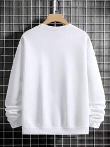 Manfinity Homme Men Hand Print Drop Shoulder Sweatshirt - White - View 2