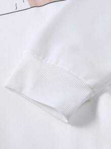 Manfinity Homme Men Hand Print Drop Shoulder Sweatshirt - White - View 5