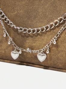 SHEIN ICON 棕色的流浪包鏈條裝飾時尚單肩包 - 棕色 - 查看 6