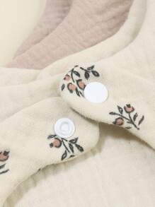 3入組嬰兒花卉圖案貝殼邊圍兜 - 彩色 - 查看 3