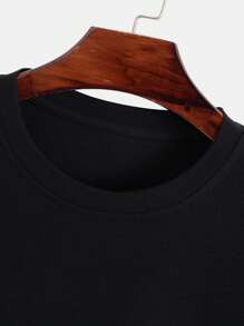 Manfinity Homme Men Letter Graphic Two Tone Tee - Black - View 4