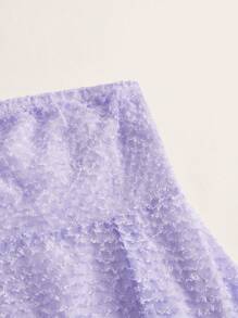 GENKIRA 素色不對稱下擺抹胸連衣裙 - 紫色 - 查看 3