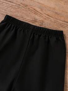 SHEIN 打氣袖青少女t恤與寬腿褲 - 黑與白 - 查看 3