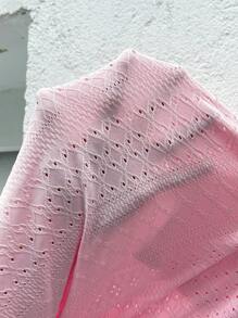 SHEIN LUNE 大碼挖肩鏈條細節T恤 - 粉色 - 查看 7