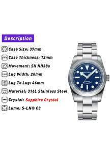 Men Round Pointer Date Quartz Watch - Blue - View 5
