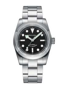 Men Round Pointer Date Quartz Watch - Black - View 1