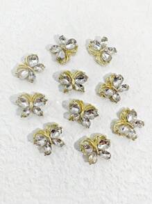 10 cái Rhinestone Butterfly Design Nail Art Trang trí - Vàng - Xem 4