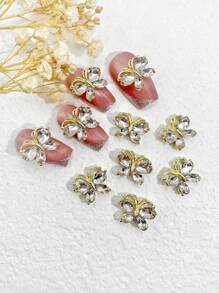 10 cái Rhinestone Butterfly Design Nail Art Trang trí - Vàng - Xem 5