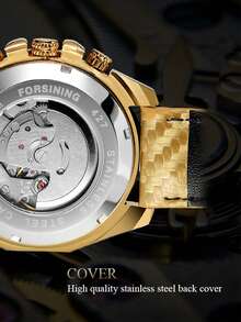 Men Round Pointer Mechanical Watch - Gold - View 5