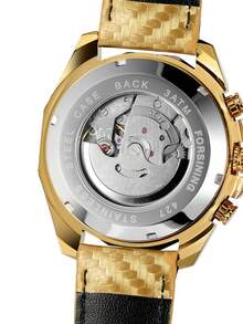 Men Round Pointer Mechanical Watch - Gold - View 7