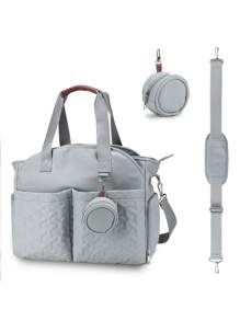 1pc Shoulder Tote Bag With Pacifier Pouch, Mommy Bag - Blue - View 1