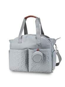1pc Shoulder Tote Bag With Pacifier Pouch, Mommy Bag - Blue - View 2