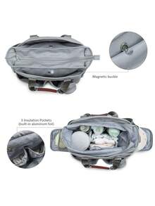 1pc Shoulder Tote Bag With Pacifier Pouch, Mommy Bag - Blue - View 6