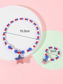 1 Vòng cổ đính cườm cho bé gái Ngôi sao quyến rũ & 1 Vòng tay đính cườm để trang trí hàng ngày - Nhiều màu - Xem 4