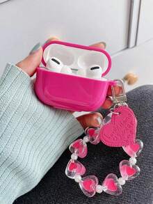 Funda compatible con Airpods colgante de corazón - Rosa Fucsia - Ver 5