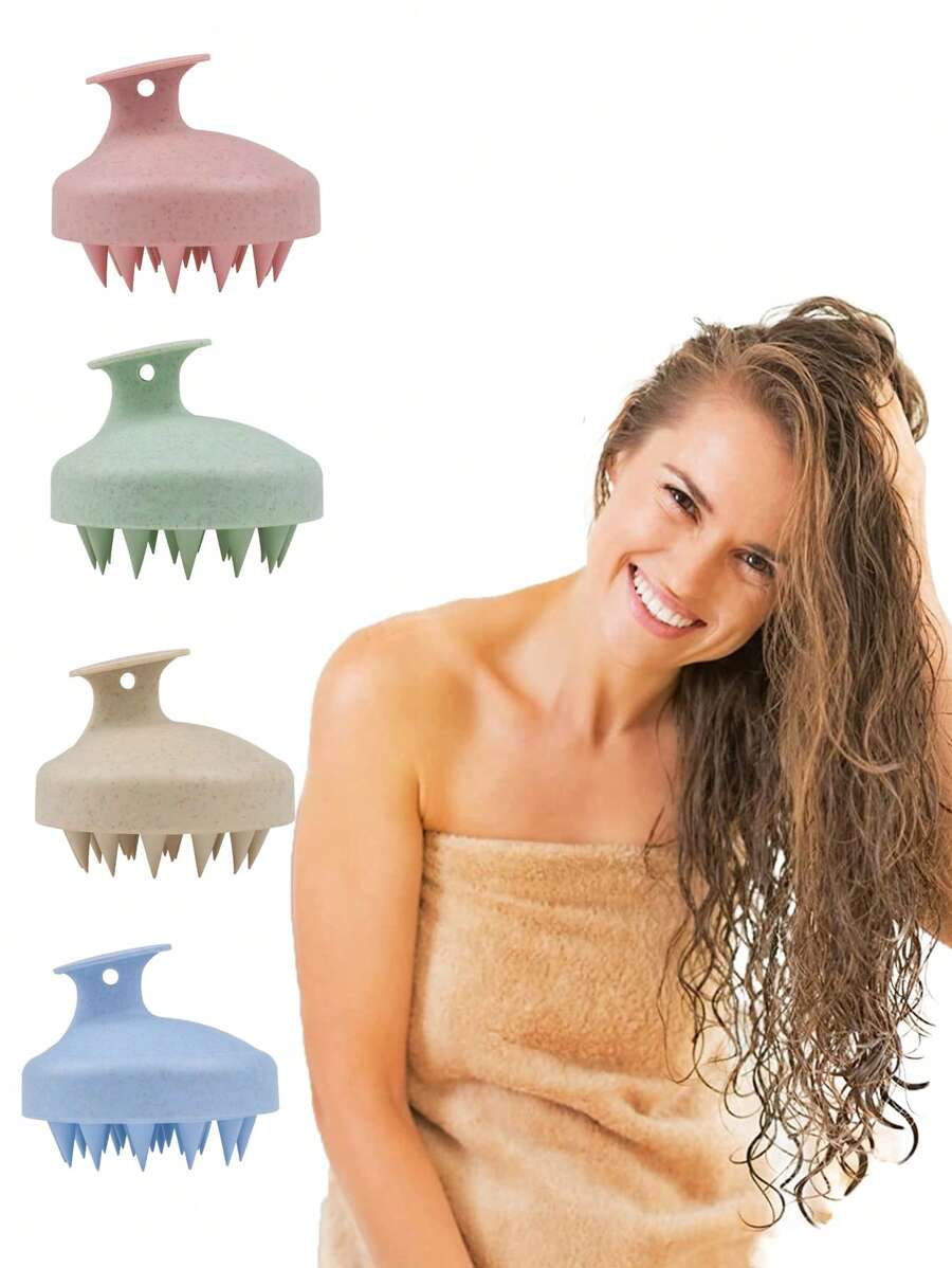 Scalp Massage Comb,1Pc Hair Shampoo Massage Brush Scalp Massager Shampoo Brush Scalp Care Brush Detangling Hair Comb - Pink - View 1