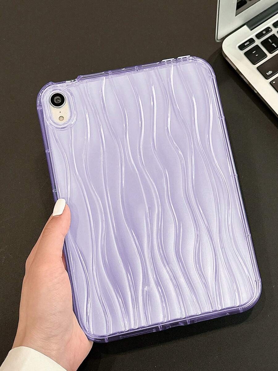 Water Wave Clear Case Tương thích với iPad - Màu tím - Xem 1