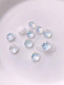 10入組方形玻璃美甲飾品 - 白色 - 查看 1