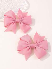 bilicaca 2入組女孩蝴蝶結裝飾鴨嘴夾適用於頭髮裝飾用品