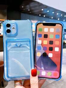 透明手機殼帶插卡槽 - 藍色 - 查看 1