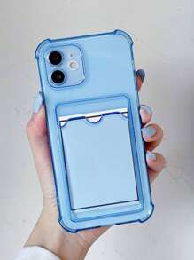 透明手機殼帶插卡槽 - 藍色 - 查看 2