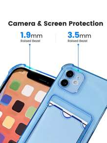 透明手機殼帶插卡槽 - 藍色 - 查看 7